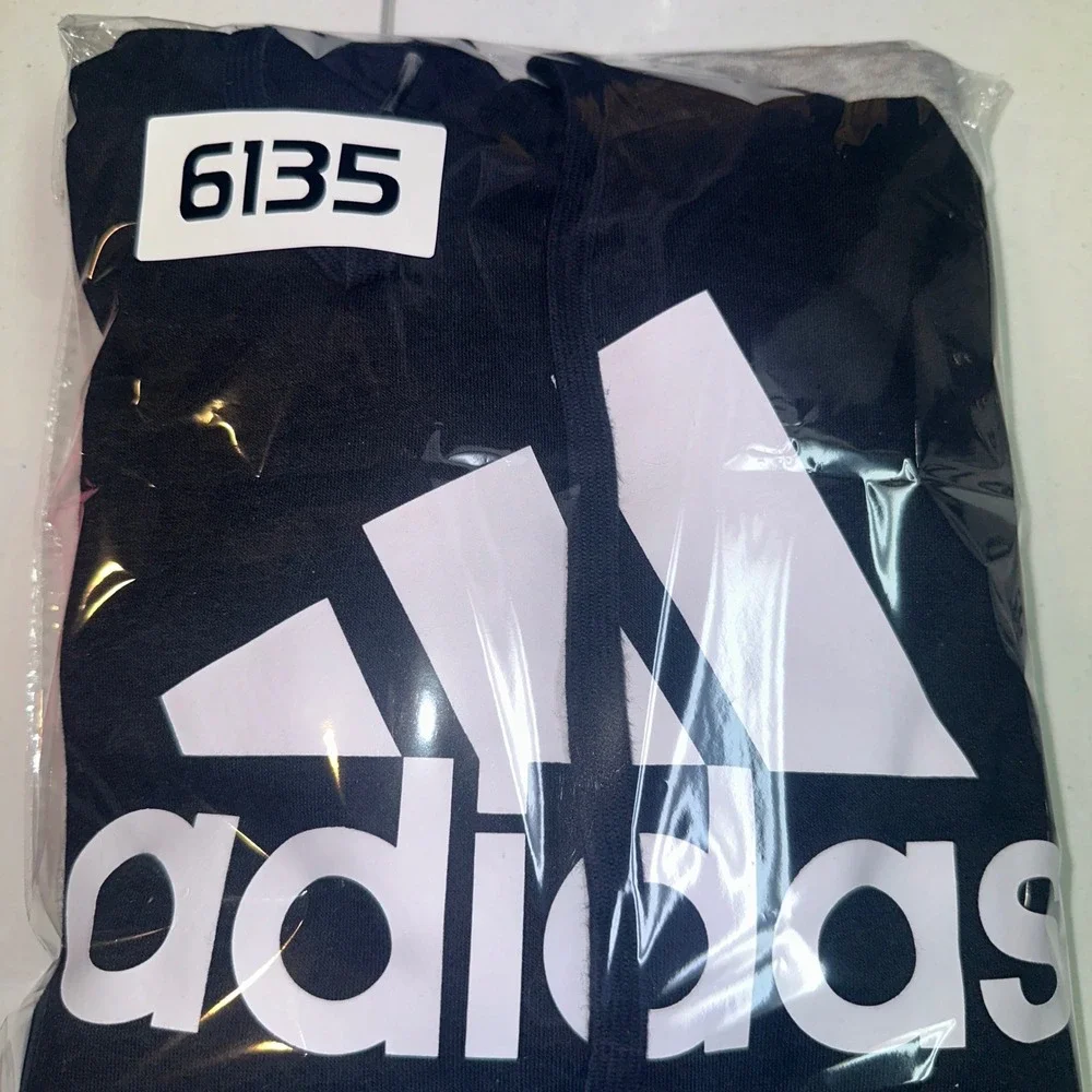 Adidas Mens Colorblock Logo Hoodie Black Grey White Sweatshirt 6135